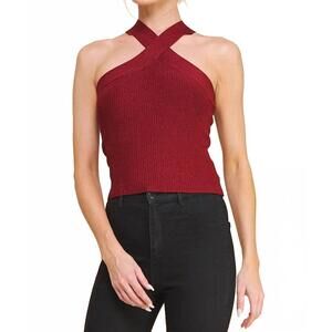 NEW ALLIE ROSE merry & bright halter top in red